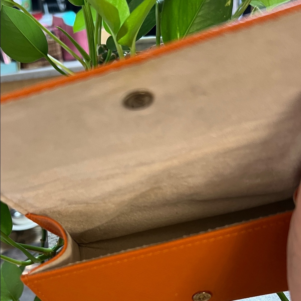 Tory Burch Vibrant Orange Glasses Case/Small Clutch - Picture 8 of 9